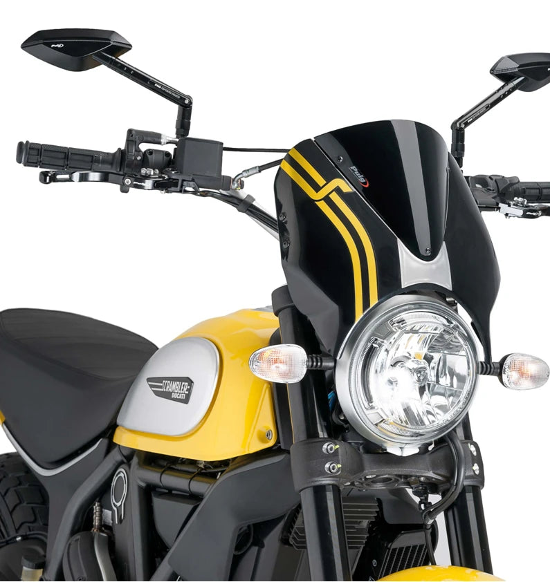 DUCATI SCRAMBLER 800 ICON DARK [2025] – RetroVision Windshield Visor – Black