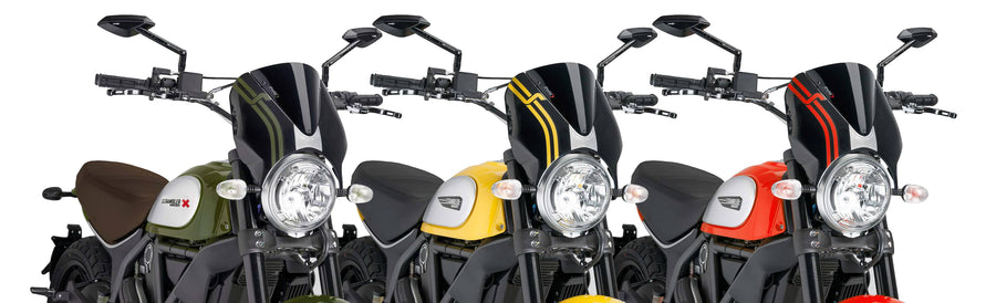 DUCATI SCRAMBLER 800 ICON DARK [2025] – RetroVision Windshield Visor – Black