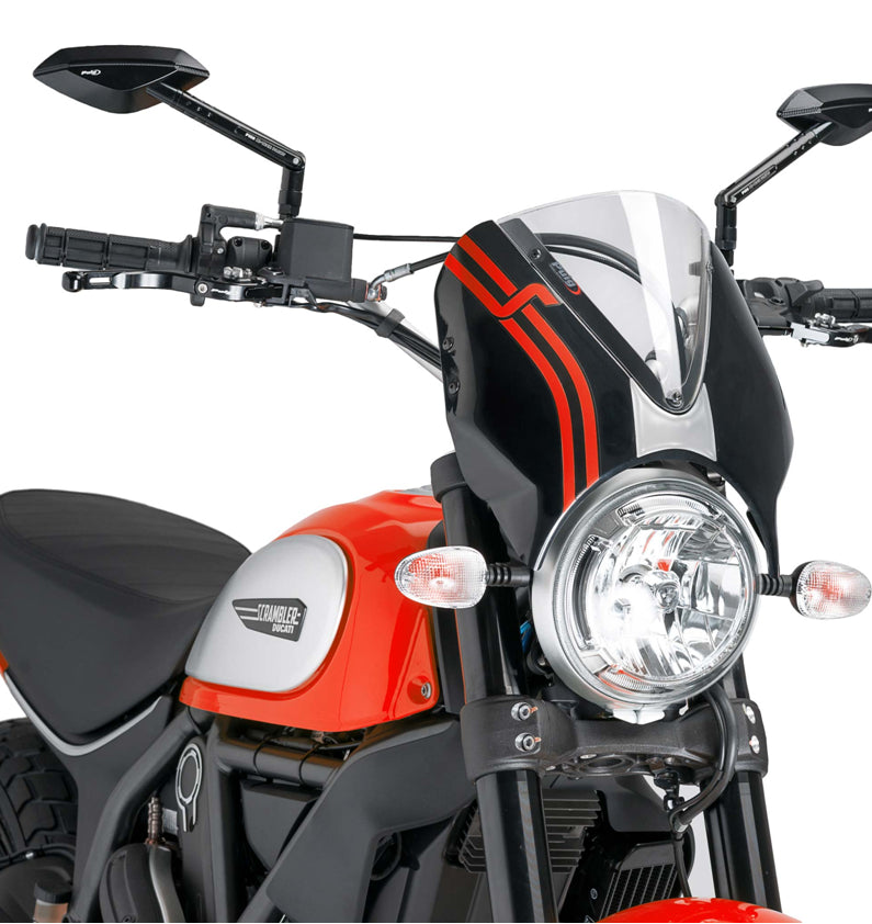 DUCATI SCRAMBLER 800 ICON DARK [2025] – RetroVision Windshield Visor – Black