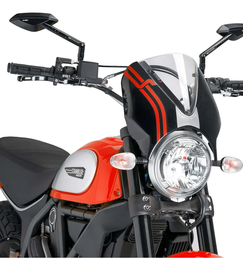 DUCATI SCRAMBLER 800 ICON DARK [2025] – RetroVision Windshield Visor – Black