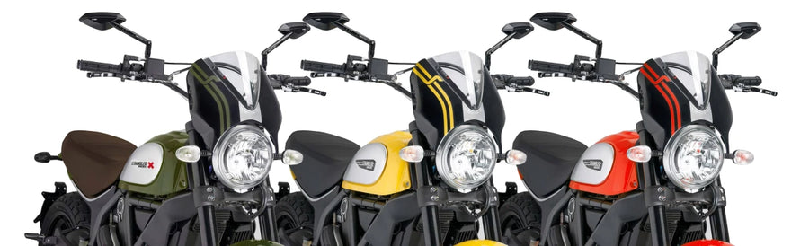 DUCATI SCRAMBLER 800 ICON DARK [2025] – RetroVision Windshield Visor – Black