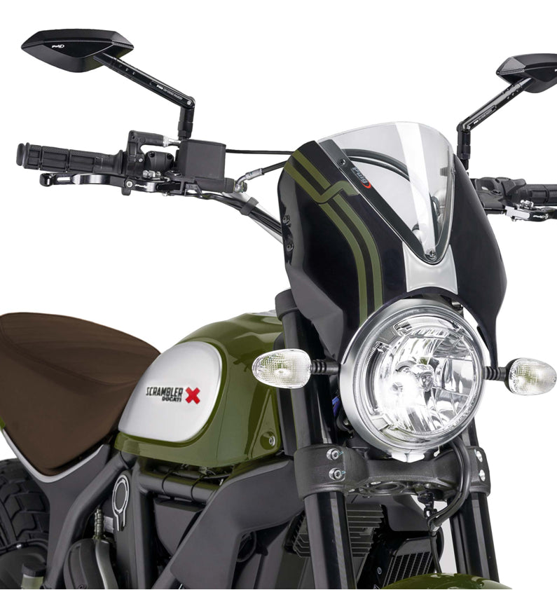 DUCATI SCRAMBLER 800 ICON DARK [2025] – RetroVision Windshield Visor – Black