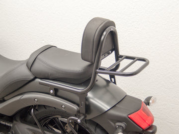 Kawasaki Vulcan S (EN650A) 2015-2020 und (EN650J) 2021- [2015-2020] - Sissy Bar aus Rohr mit Kissen und Gepäckträger, schwarz