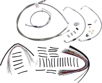 harley davidson flhtc [BURLY BRAND] – Komplettes Edelstahl-Lenkerzug/Bremsleitungs-Kit