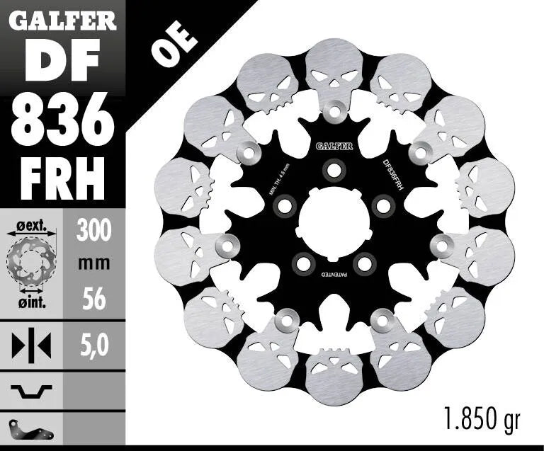 Harley-Davidson FLHRC 1690 Road King Classic [2014] - Floating brake disc Skull - Image 2