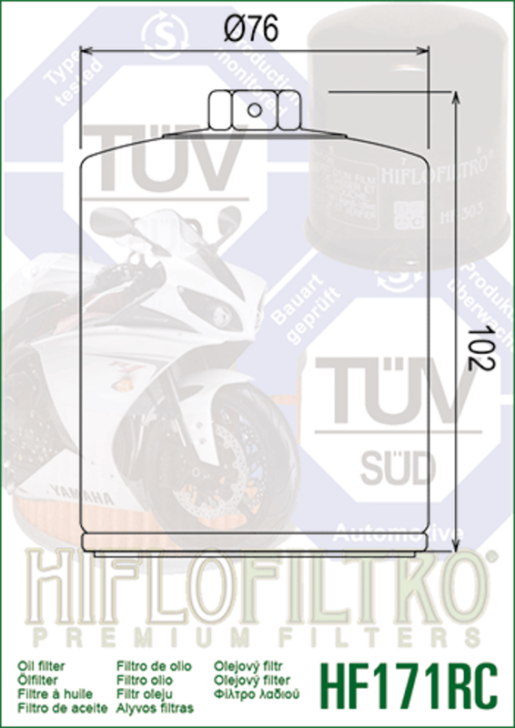 Harley-Davidson Street Bob 114 FXBBS [HIFLOFILTRO] - Performance Ölfilter Chrom