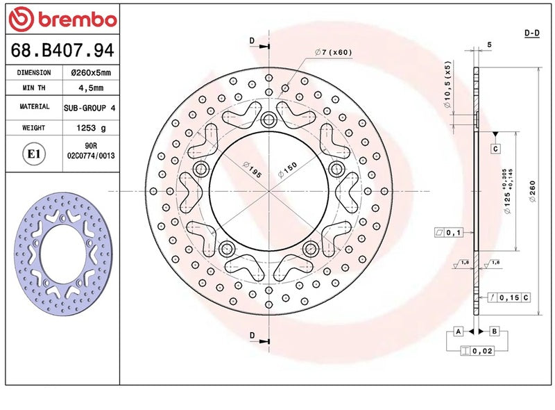 Kymco Ak 550 Premium [BREMBO] - Disco freno rigido Serie Oro - 68B40794