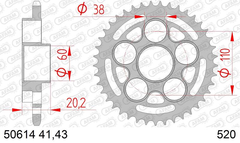 Hypermotard 950 [AFAM] - Corona Acciaio Standard - 520