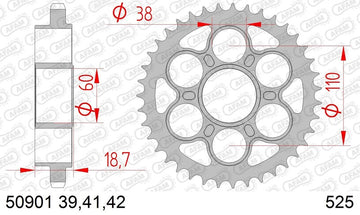 Ducati Monster 1200 [AFAM] - Corona acciaio standard - 525