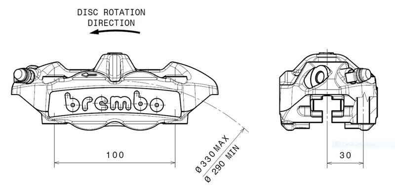 Ducati Diavel 1200 [BREMBO] - M4 Bremssattel vorne links Titan Ø34mm