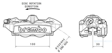 Ducati Diavel 1200 [BREMBO] - Pinza freno anteriore sinistra M4 titanio Ø34mm - 0