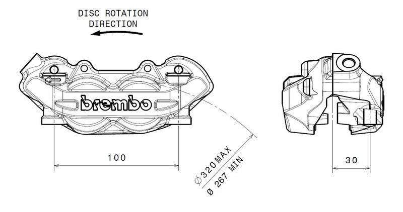 Moto Guzzi Stelvio 1200 4V [BREMBO] - P4 front left brake caliper Ø32mm