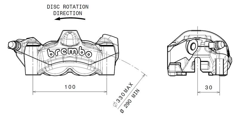 Ducati Monster 1200 [BREMBO] - M50 Bremssattel vorne links Titan Ø30mm