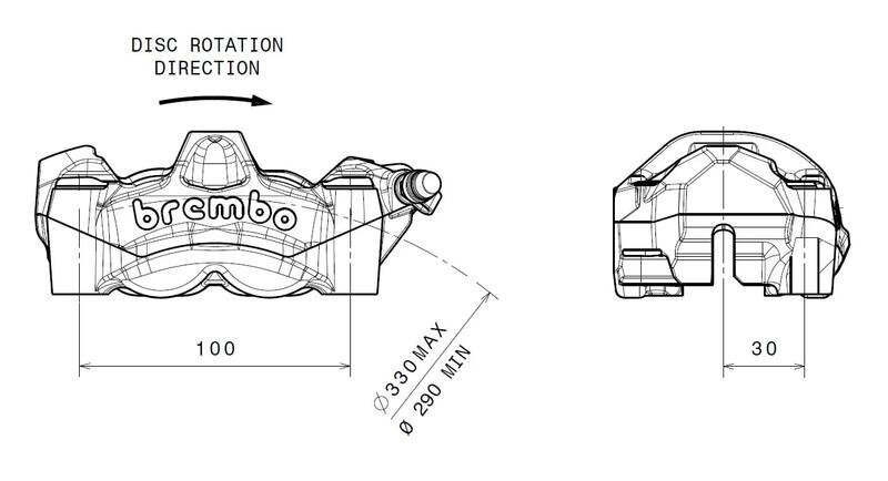 Ducati Panigale 1199 [BREMBO] - M50 Bremssattel vorne links Titan Ø30mm