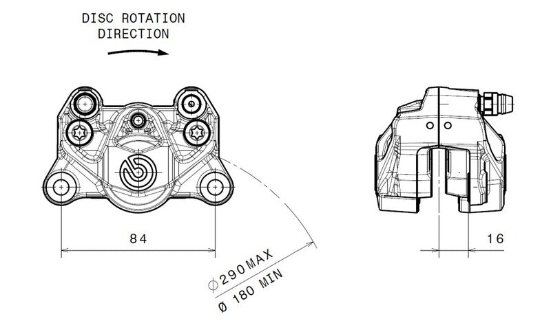 Hypermotard 939 [BREMBO] - Bremssattel hinten Ø34mm Schwarz