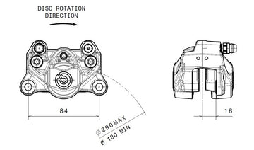 Hypermotard 939 [BREMBO] - Rear brake caliper Ø34mm natural