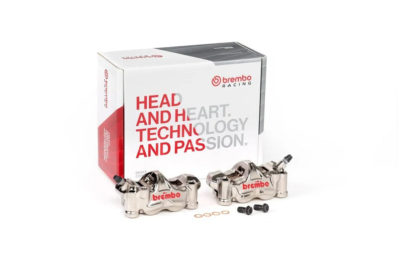 Honda Cbr 1000 Rr-R Fireblade Sp [BREMBO RACING] - Pair of GP4RX - 1mm brake calipers (CNC machined - chrome plated) (with pads)