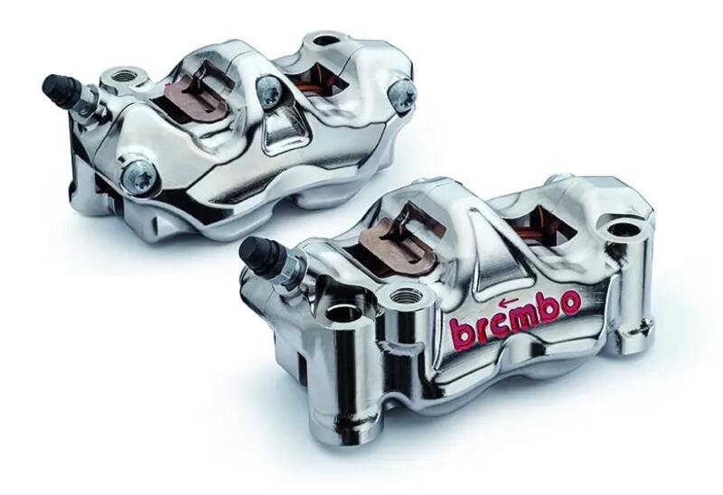 Bmw M 1000 [BREMBO RACING] - Paar GP4RX - 1mm Bremssättel (CNC-gefräst - verchromt) (mit Belägen)
