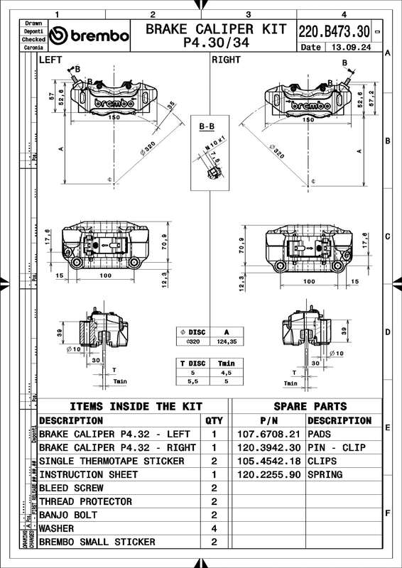 Ktm 990 Duke R [BREMBO RACING] - UPGRADE GP4-RB 4-piston brake calipers (pair) front, Ø 30/34 mm