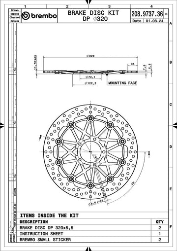Ducati Multistrada 950 [BREMBO RACING] - UPGRADE Supersport Paar schwimmende Bremsscheiben – 208973736 - 0