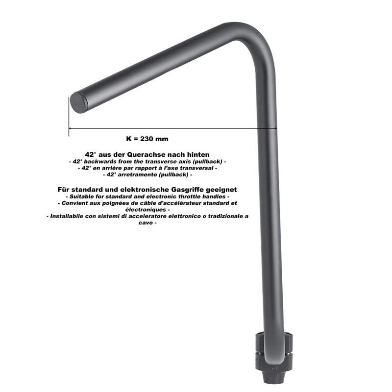 Honda Vt 750 Shadow [HIGHWAY HAWK] - Manubrio Bad Hawk da 1 pollice con 3 fori, larghezza 845mm altezza 370mm, cromato