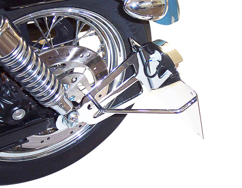 Harley Davidson Touring [BURCHARD EXCELLENCE] - Seitlicher Kennzeichenhalter mit Teilegutachten, H.-D. Sportster/XL2 19mm Achse, schwarz glänzend
