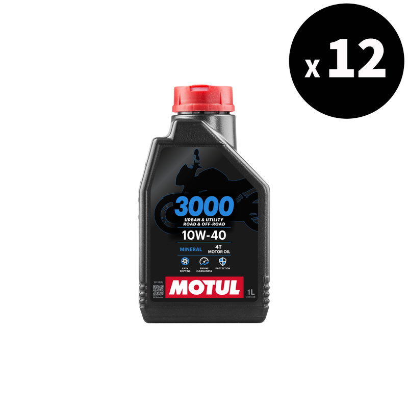 3000 4t olio motore 10w40, 1L, 12 pacchetto [motul]