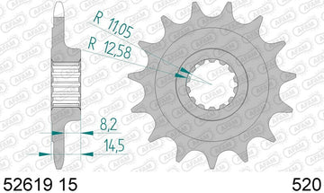 Ducati Monster 937 [AFAM] - Kit catena 520XHR2 15/43 Superrinforzata - Pignone standard - 0