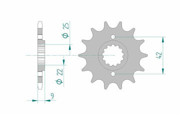Kawasaki Zx 400 [AFAM] - Kit catena 520XMR3 14/48 Standard - Pignone standard