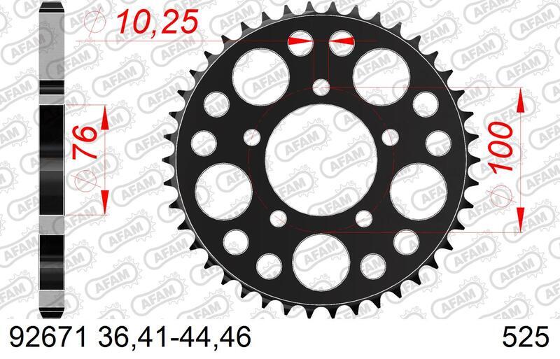 Benelli Leoncino 800 [AFAM] - Kit catena 525XMR3 16/46 Superrinforzata - Corona standard