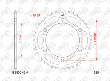 Benelli Leoncino 800 Trail [AFAM] - Kit catena 525XMR3 16/46 Superrinforzata - Corona standard - 0