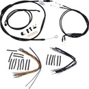 harley davidson flst [BURLY BRAND] – Komplettes Schwarzes Vinyl-Lenkerzug-/Leitungskit für Ape Hanger-1