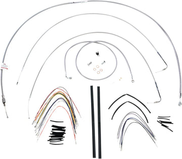 Harley Davidson Fxst [BURLY BRAND] - Kit completo cavo manubrio/linea freno intrecciato in acciaio inossidabile