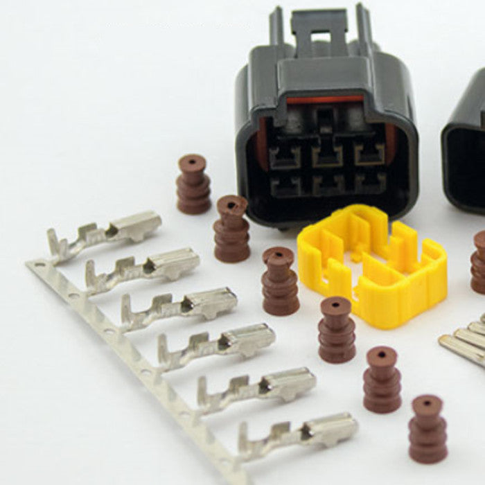 Wasserdichter 6er Stecker – Vergleichsnr. RFW-6S, groß, Pins weiblich, RFW Serie, schwarz, Stück, weiblich