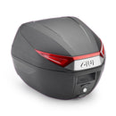 C30N - Monolock top case with plate – black, with red reflectors