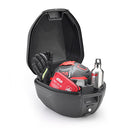 C30N - Monolock Topcase mit Platte – schwarz, mit roten Reflektoren