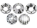 Harley Davidson - 4 "external trapp caps end caps slotted wheel aluminum polished 4"-3