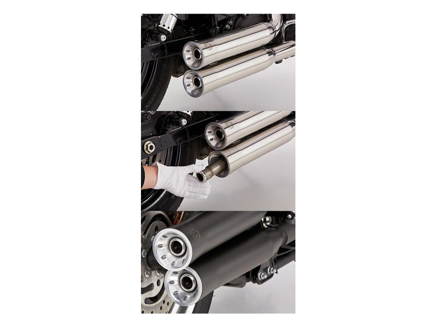 Harley Davidson FXDF [2014-2016] – Doppelrillen Slip-On Schalldämpfer Schwarz Satin