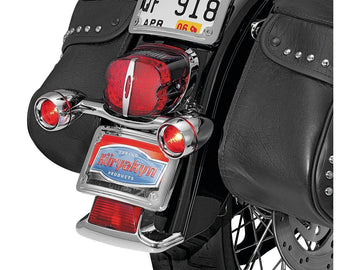 Harley Davidson FLHS [1991-1993] – Bullet Light Heckblinkerleiste Chrom Rot - 0