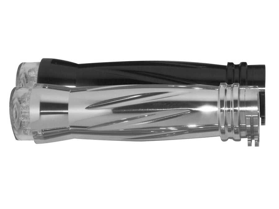 Harley Davidson FL Shovel [1981-1984] – Twister Griffe mit LED-Blinkern Aluminium 1"
