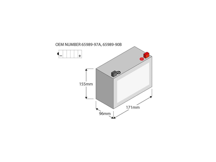 Harley Davidson Dyna [1991-1996] -Etx16L Power Battery AGM, 325 A, 19.0 AH