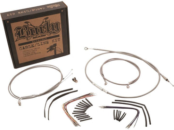 Harley Davidson FXS [2011-2012]-14 "Gorilla bar cable set stainless steel clear ...