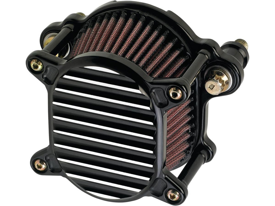 Harley Davidson Dyna [1999-2017] – Omega Gerippter Luftfilter Schwarz