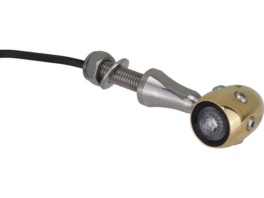 Harley Davidson - Blinker a LED retrò V2A gambo lucido in ottone