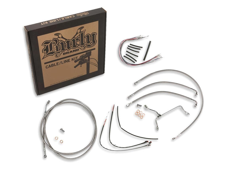 Harley Davidson Flhx [2007-2007]-13 "excavator bar cable set stainless steel clear ...