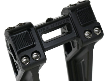 Harley Davidson Sportster [1985-2020] -8 "UNIVERSAL FASTBACK RISERS BLACK ANODIZZATO - 0