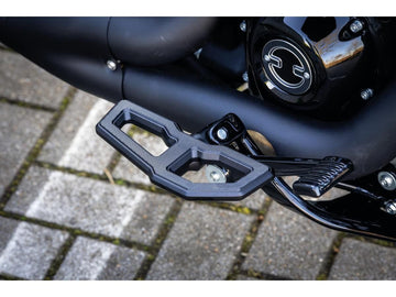 Harley Davidson Softail [2018-2025] – Mini Trittbrett Fußrasten Set Schwarz Satin - 0