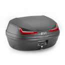 Bauletto E455 Simply IV Monolock, con piastra – 45 L., nero, con catadiottri rossi