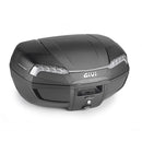 Bauletto E46NT2 Monolock con piastra universale - nero, con catadiottri color argento