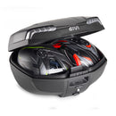 E46NT2 Monolock Topcase mit Universalplatte – schwarz, mit silberfarbenen Reflektoren